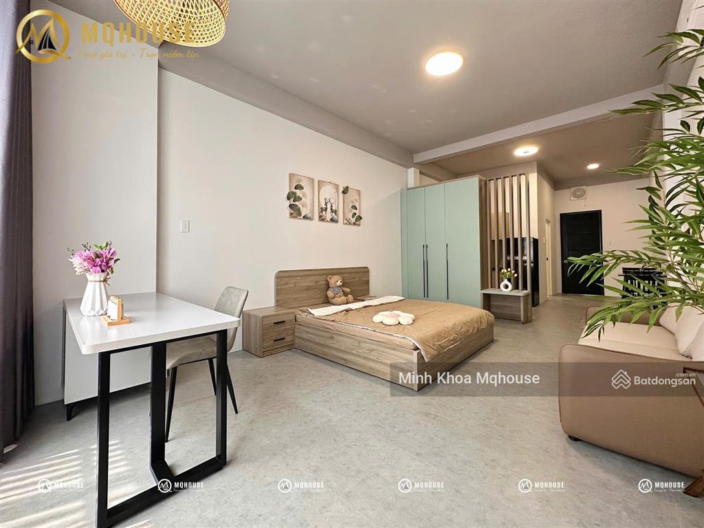 Cho thuê căn hộ mini studio ban công cực đẹp full nội thất giặt riêng gần cầu vượt hoàng hoa thám