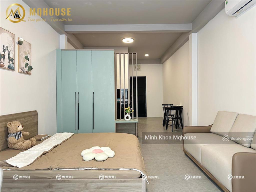 Cho thuê căn hộ mini studio ban công cực đẹp full nội thất giặt riêng gần cầu vượt hoàng hoa thám