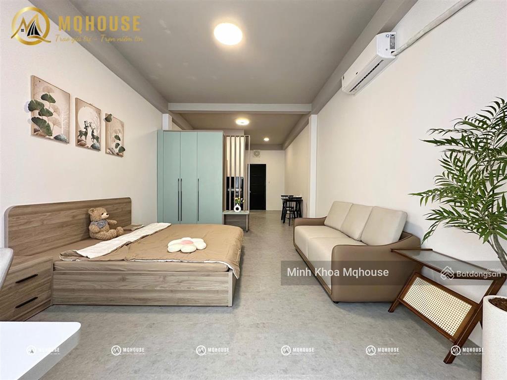 Cho thuê căn hộ mini studio ban công cực đẹp full nội thất giặt riêng gần cầu vượt hoàng hoa thám