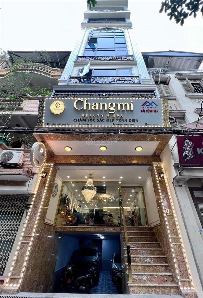 Trung kính đường đôi  pl ô tô tránh gần phố. dt 85m x 7 tầng + 1 hầm, mt 6 m, 2 thoáng trước sau.