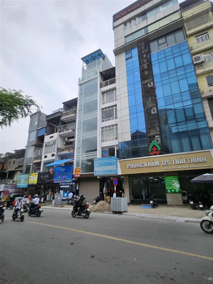 Hạ 3 tỷ! tòa nhà mặt phố thái thịnh. dt48m2 x 9 tầng, gpxd, pccc, ôtô 2 chiều, hè rộng. giá 39.5tỷ