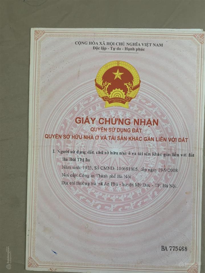 Bán đất 225m2 tại an phú, mỹ đức, hà nội chỉ với 15.000.000/m2