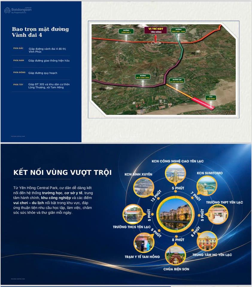 Tổng quan dự án yên hồng central park  tọa lạc tại trung tâm yên lạc của cđt kết hiền