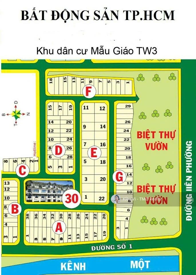 Bán đất nền biệt thự da mẫu giáo trung ương 3 (kế verosa park khang điền) đường liên phường quận 9