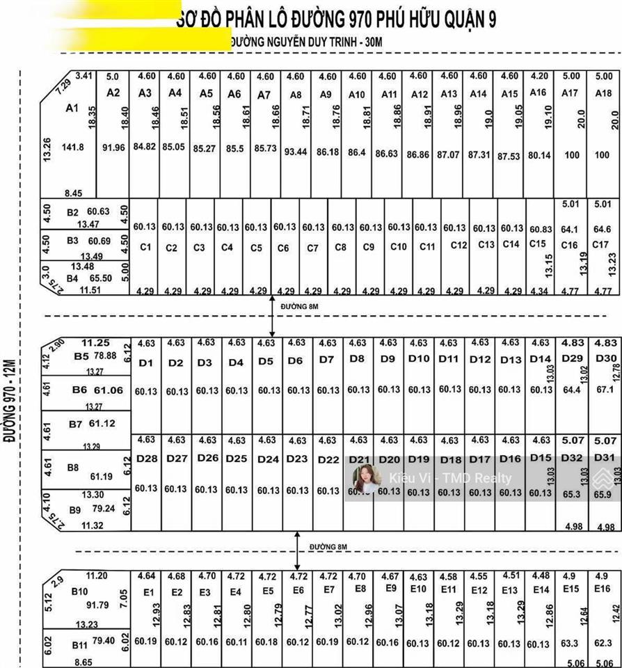 Bán nền đất 60.1m2/4,55 tỷ shr cách nguyễn duy trinh 30m dự án tín hưng đường 970 phú hữu quận 9