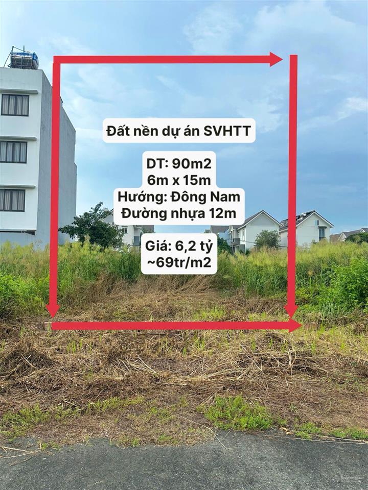 Bán nền đất 6x15m (90m2) giá chỉ 6,2 tỷ còn bớt dự án sở văn hóa thể thao quận 9 gần liên phường