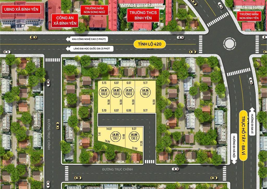 Bán 100m2 full thổ cư, đường 4m giá f0 tại thôn phúc tiến bình yên thạch thất hn
