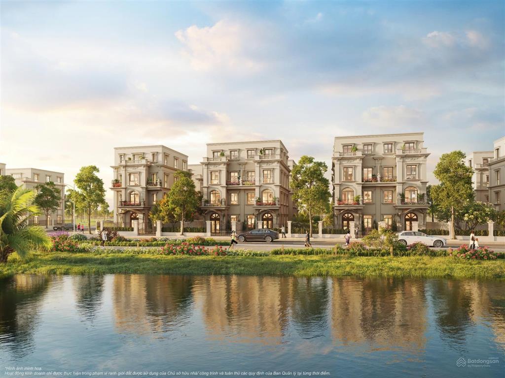 Chiết khấu 20 tỷ căn biệt thự đơn lập 266m góc view sông, xây 4 tầng,khu đóng bình minh