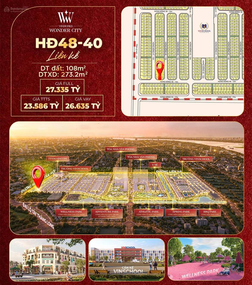 Vinhomes đan phượng, nhà phố đông nam 21,5 tỷ 117m, mt 8m hđ 37, view công viên, áp dụng voucher