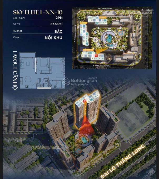 Chung cư an khánh imperia skypark căn 2pn 68m2 thông thuỷ giá 5,73 tỷ tầng 25 view bể bơi, ký cđt