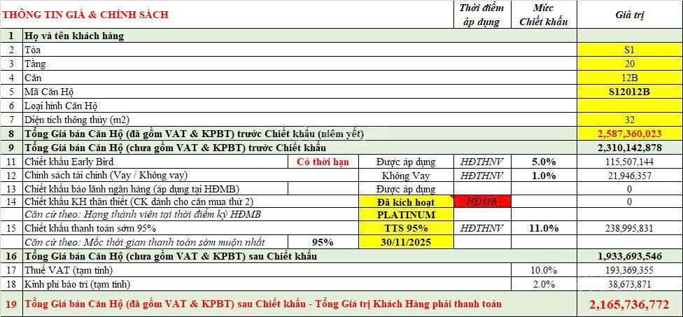 Cần bán gấp căn studio giá cđt tầng 20  sun spana tower