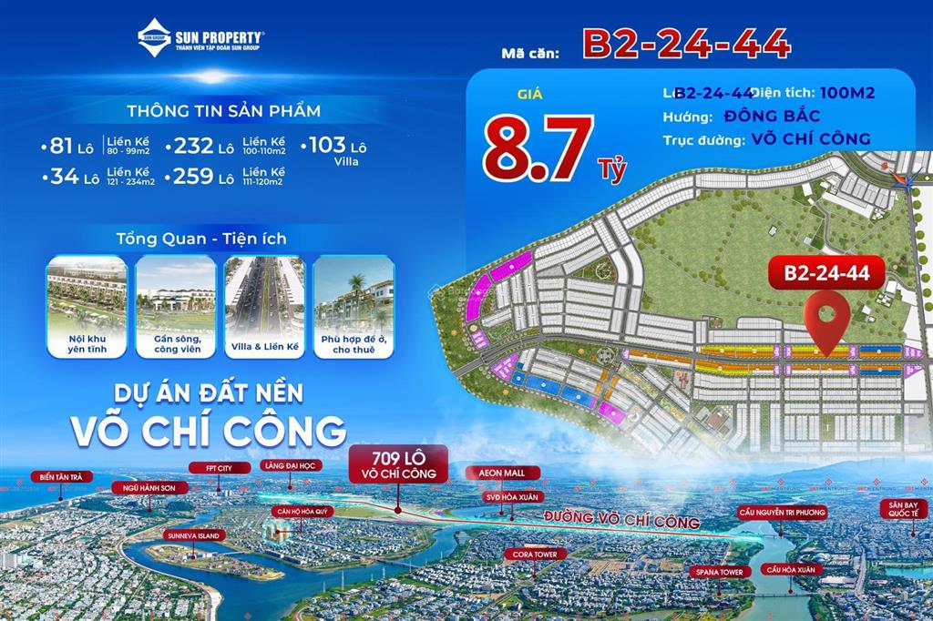 Cần bán gấp lô vệt cây xanh 2 mặt tiền võ chí công  phù hợp kinh doanh mọi ngành nghề
