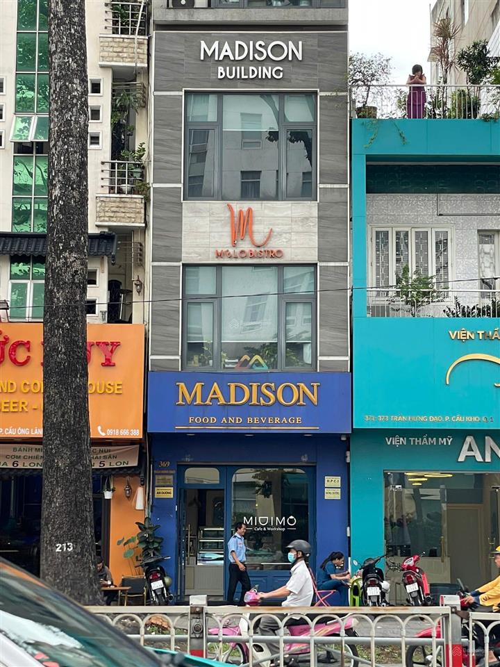 Tòa nhà mặt tiền 369 trần hưng đạo, quận 1 | 70m² (4 x 18) | 6 tầng thang máy | 45 tỷ