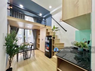 Khai trương căn hộ duplex mới 100%, toà nhà hầm xe, thang máy, full nội thất gần bùi đình tuý