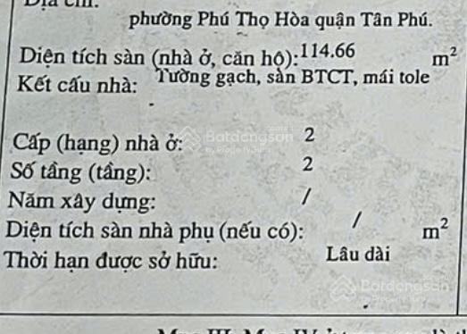 Vườn lài 2 mặt hẻm thông thoáng gần chợ vải phú thọ hòa 72m chỉ 6.9 tỷ