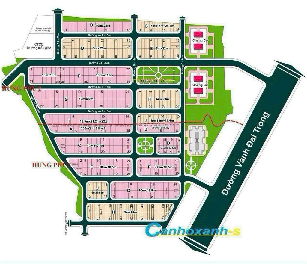 Cần bán gấp 2 nền giá tốt hưng phú 1, giá 75tr/m2 dt 185m2 trục chính 16m