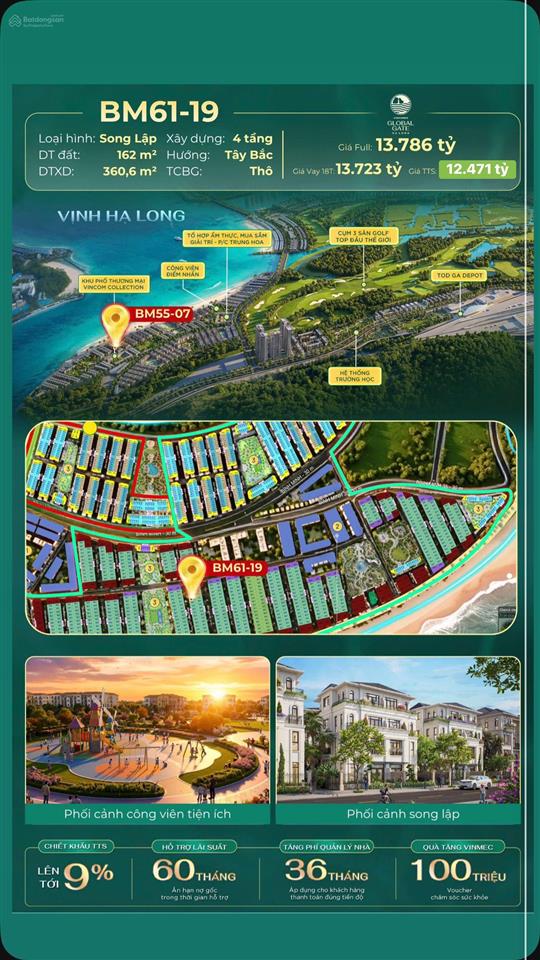 Biệt thự song lập của vinhomes hạ long xanh giá cực hấp dẫn, chỉ hơn 12 tỉ,gần vịnh, ngang 9m