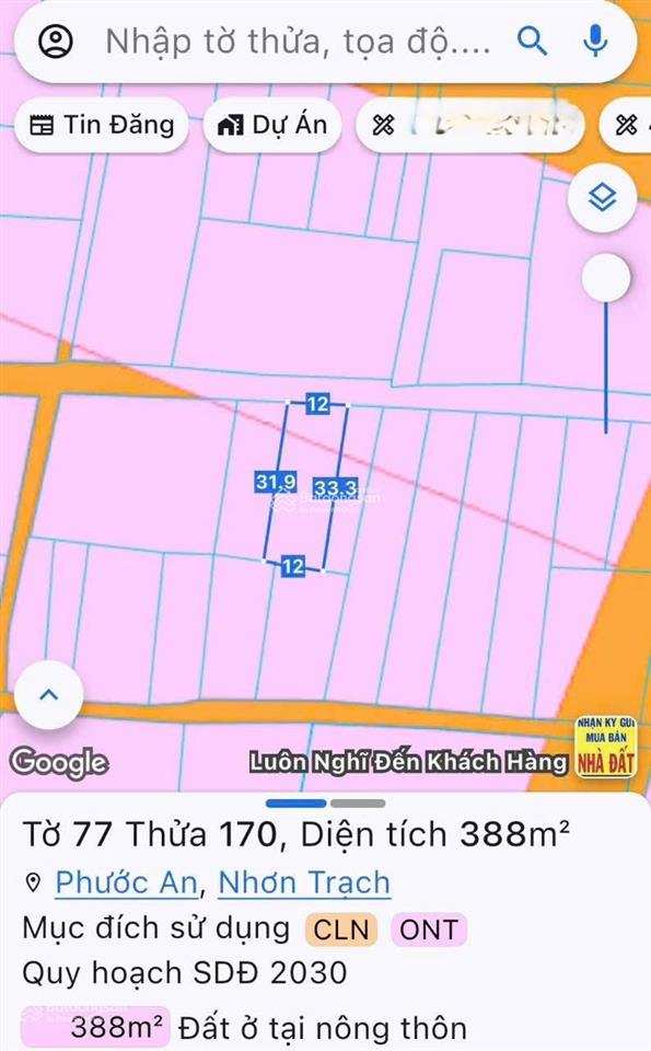 Lô đất đẹp 388m2 phước an, nhơn trạch, đồng nai chỉ 2.88 tỷ đầu tư tốt