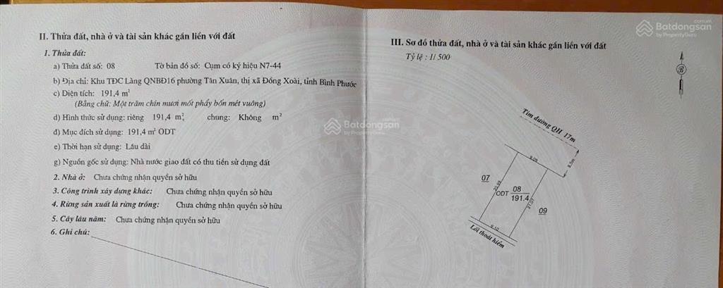 Bán lô đất đẹp (dt9.1x20m) khu dân cư qnbd 16 tân xuân, đồng xoài, bình phước.