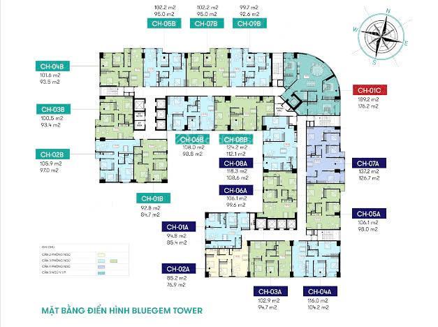 Duy nhất suất ngoại giao căn 03a hướng đông nam giá tốt nhất dự án blue gem tower