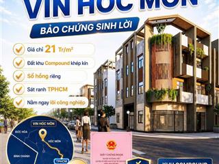 Thanh toán chỉ 600tr sở hữu ngay lô đất nền giá tốt liền kề vin hóc môn