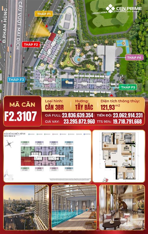 Căn góc 3pn diện tích 122m2 toà f2, giá 19.7 tỷ view phạm hùng, sun feliza suites cầu giấy