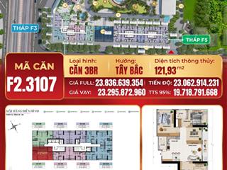 Căn góc 3pn diện tích 122m2 toà f2, giá 19.7 tỷ view phạm hùng, sun feliza suites cầu giấy