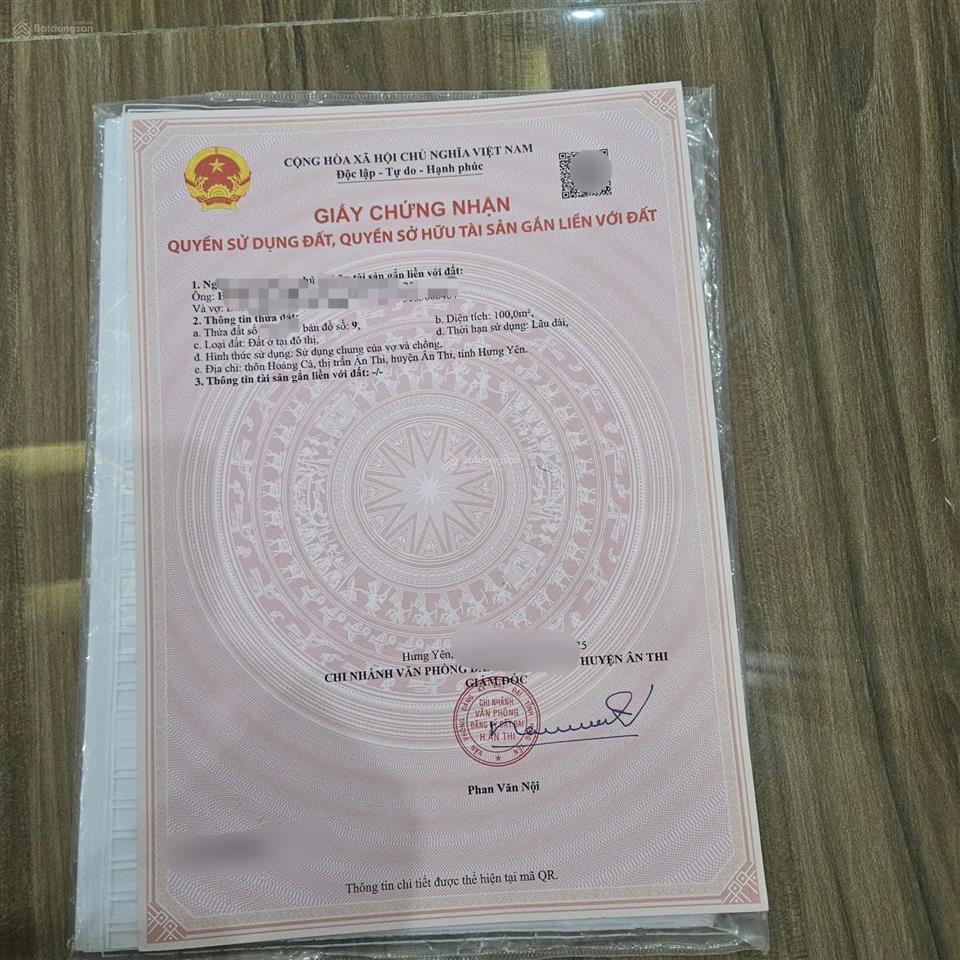 Chính chủ bán lô đất 100m vị trí đẹp giá rẻ giãn dân thổ hoàng, ân thi, hưng yên. 0978 503 ***