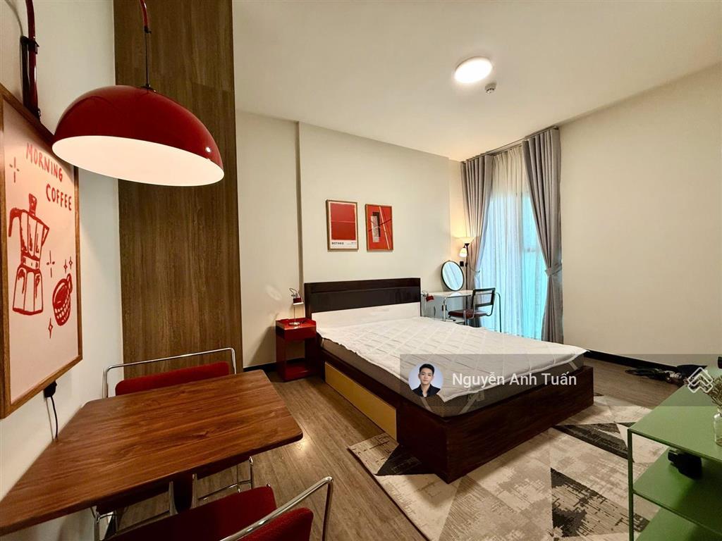 Cho thuê studio ban công view sông de la sol, tôn thất thuyết, 14 triệu, 38m2, nhà nội thất mới