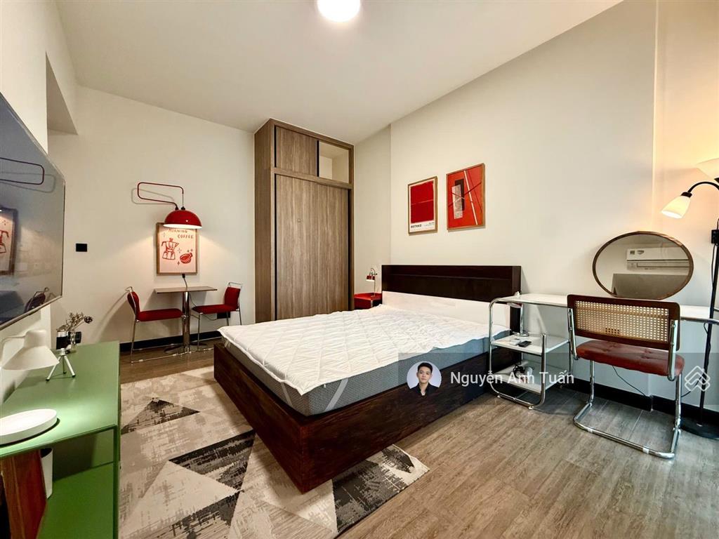 Cho thuê studio ban công view sông de la sol, tôn thất thuyết, 14 triệu, 38m2, nhà nội thất mới