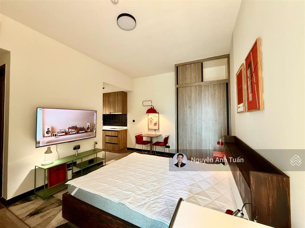 Cho thuê studio ban công view sông de la sol, tôn thất thuyết, 14 triệu, 38m2, nhà nội thất mới