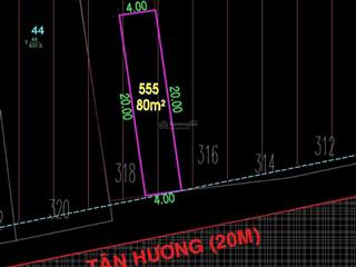 Bán lô đất mặt tiền đường tân hương  vị trí đẹp  4x20m full thổ  hướng nam  giá bán 12.8 tỷ