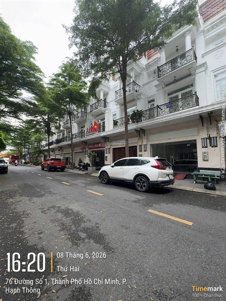 19 tỷ tl bán nhà phố liền kề khu dân cư cityland center hills dt 5x20,5 kết cấu 4 tầng hoàn thiện
