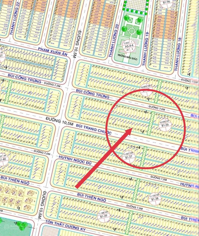 Bán đất tại bùi trang chước, b1.36  7,55 tỷ, hướng tây nam
