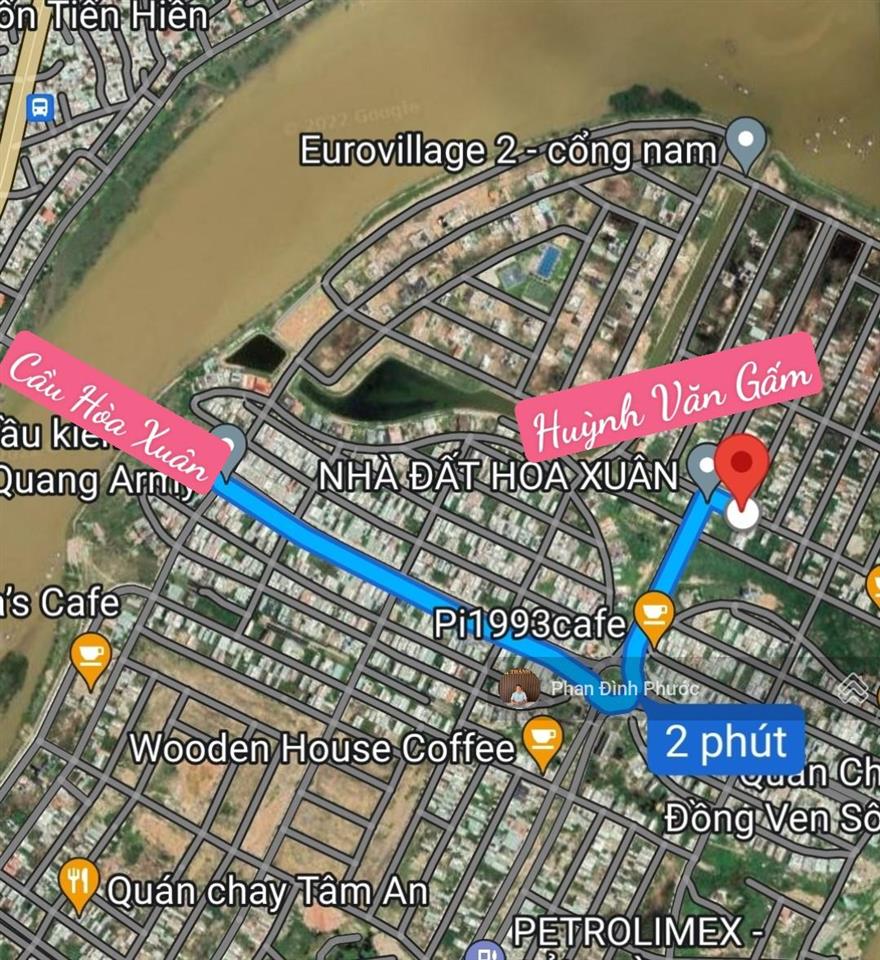 Đất đường huỳnh văn gấm  khu đảo vip, hòa xuân