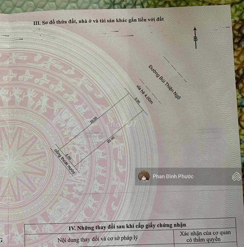 Bán đất bùi thiện ngộ  hòa xuân