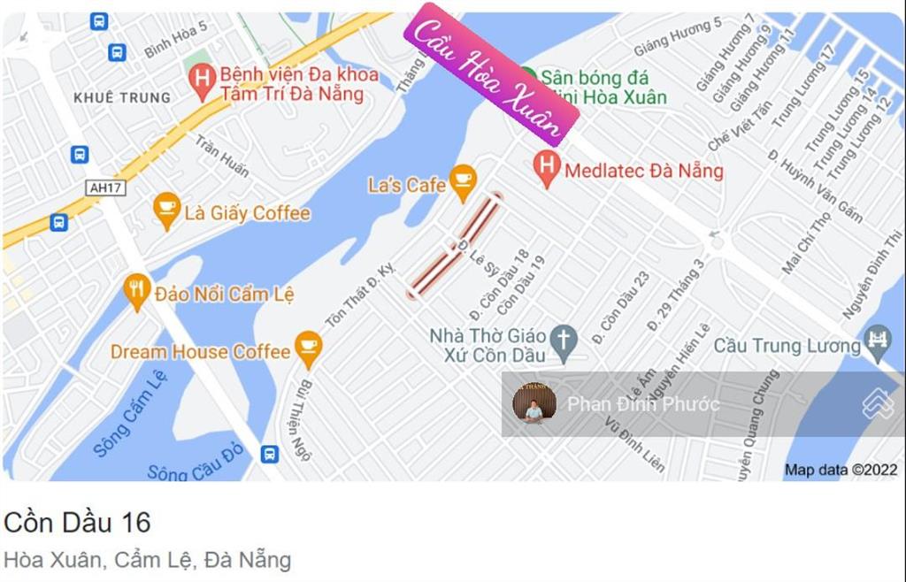 Bán đất cồn dầu 16, hòa xuân, đà nẵng | block b1.134 | 100m2 | giá 6,4 tỷ