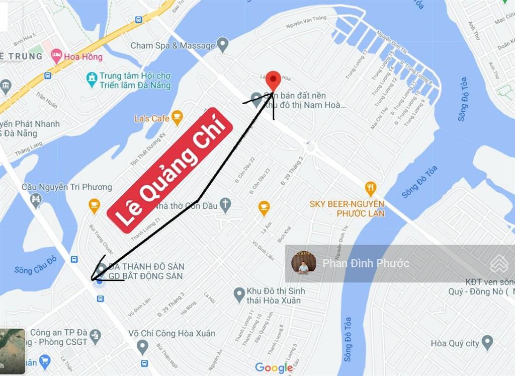Bán đất lê quảng chí  đường 10m5 hòa xuân