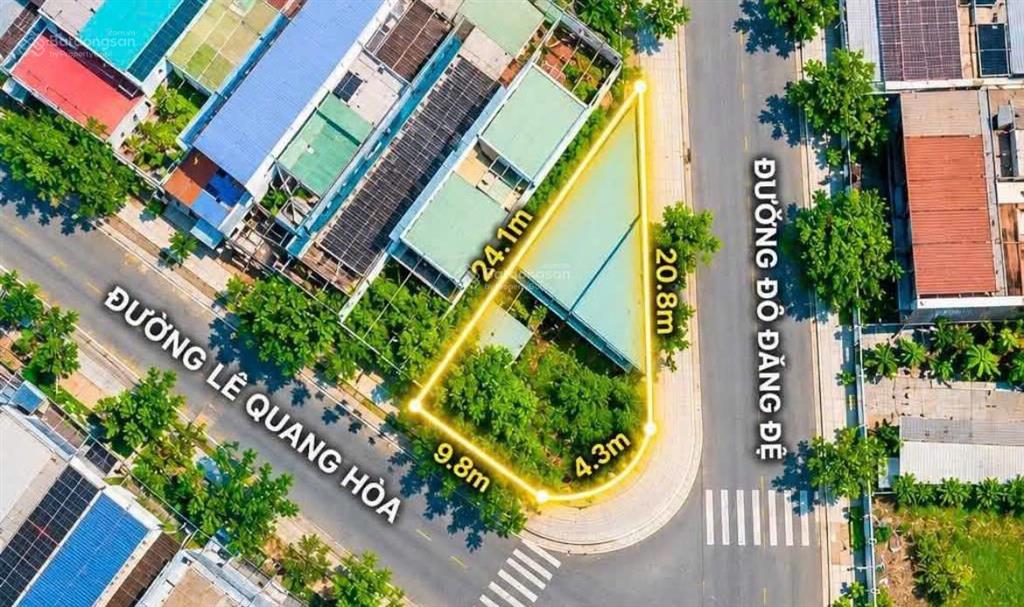 Bán lô góc 2mt khu đảo 1 hòa xuân  góc 2mt đường lê quang hòa và đỗ đăng đệ 207m