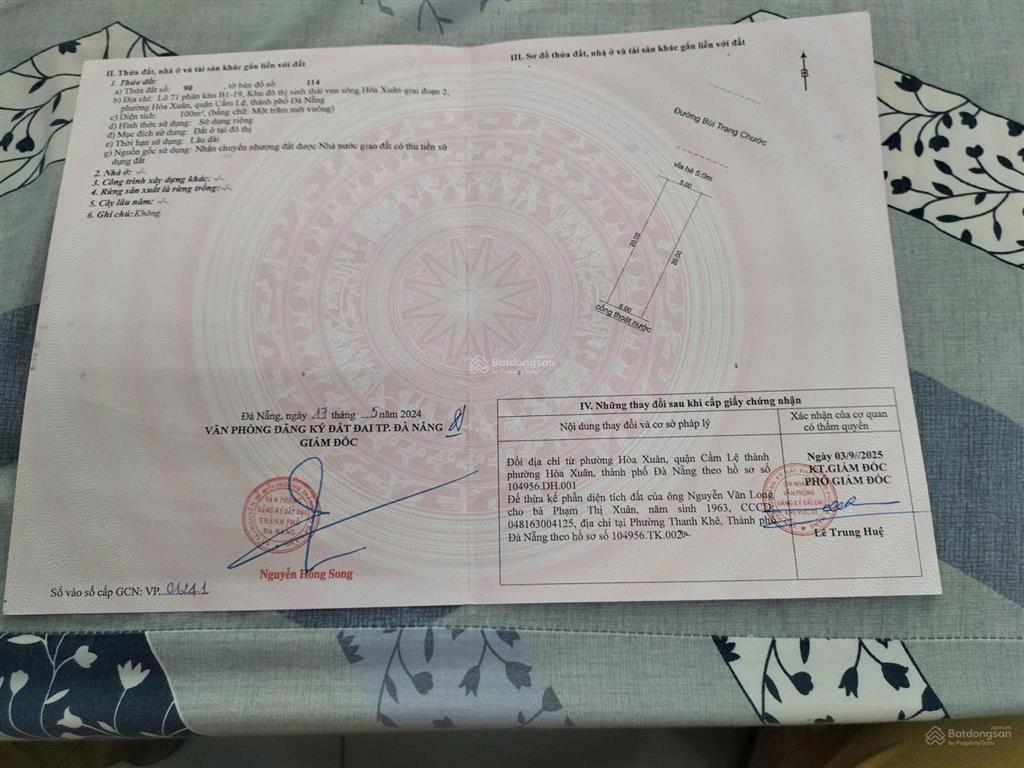 Bán đất đường 10m5 bùi trang chước  hòa xuân, đà nẵng