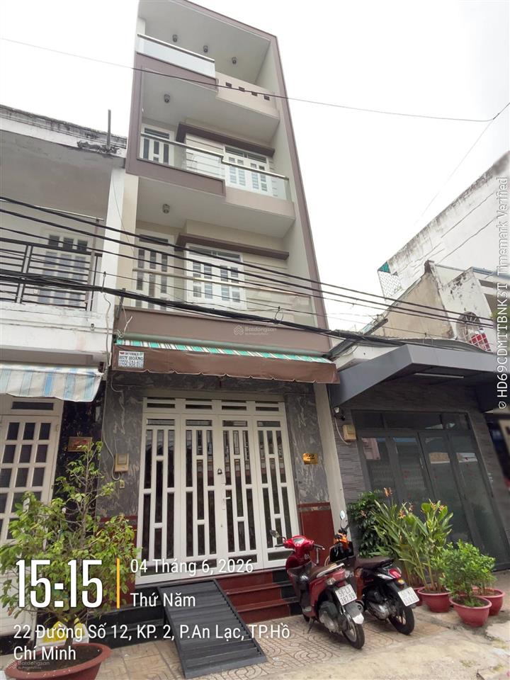 Bán nhà khu tên lửa, mt đường số 12, dt 4 x 10m, 3.5 tấm, giá 7.38 tỷ