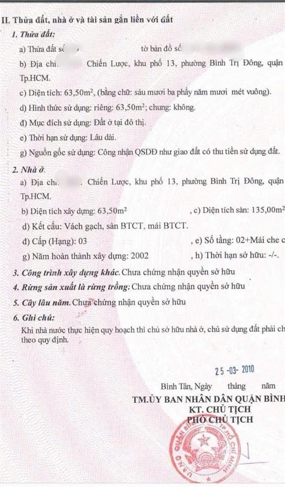 Bán nhà chính chủ, hẻm xe hơi 68 chiến lược, p. bình trị đông, dt 4 x 16m, 2 tấm, giá 5.5 tỷ