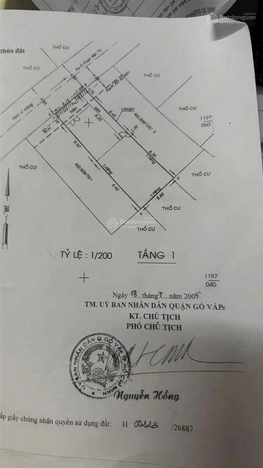 Bán khuôn đất tặng nhà c4 hxh 6m ngay emart phan văn trị p5, dt 5.5x16m, cn 88m2, giá chỉ nhẹ 10 tỷ