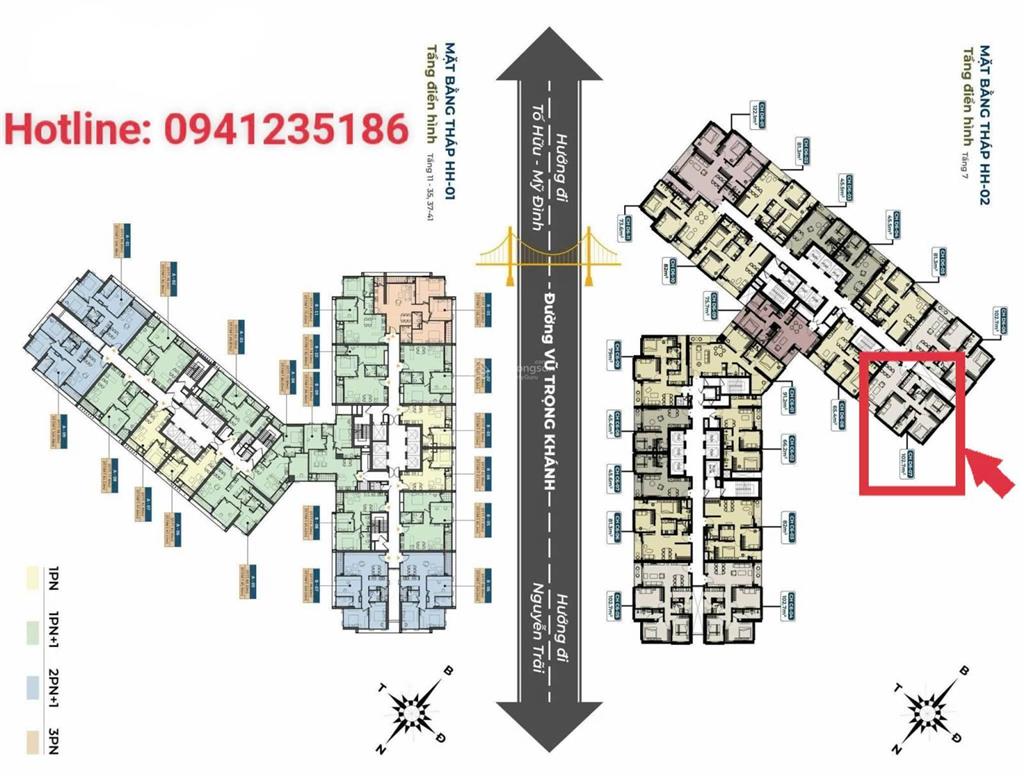 Cần bán nhanh! căn 3pn, diện tích 103m2 tầng trung,ban công đông nam tòa hh02 nhận nhà tháng 7/2026
