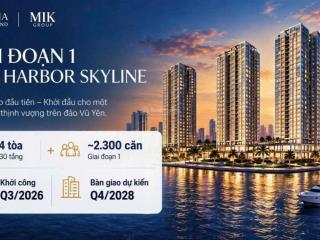 Chỉ 1,5 tỷ sở hữu studio the harbor skyline đảo vũ yên, hải phòng