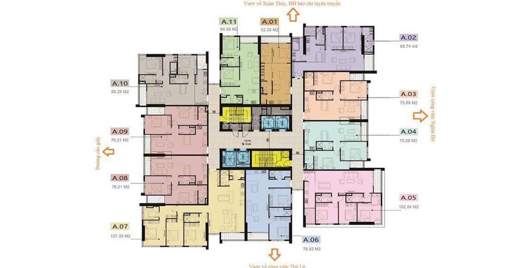 (view trực diện công viên) em bán ch 79m2 gồm 2 ngủ 2wc, ban công đông nam cực đẹp tại center point