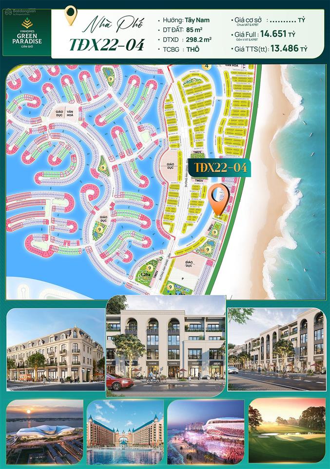 Nhà phố đẹp nhất vịnh ngọc  cam kết lãi suất 5 năm