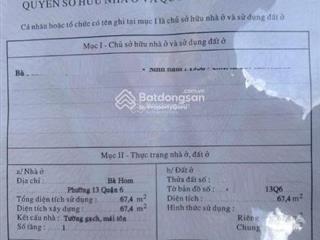 Bán nhà hẻm xe hơi 260 bà hom, 4.4 x 16m, cấp 4, giá 5.8 tỷ