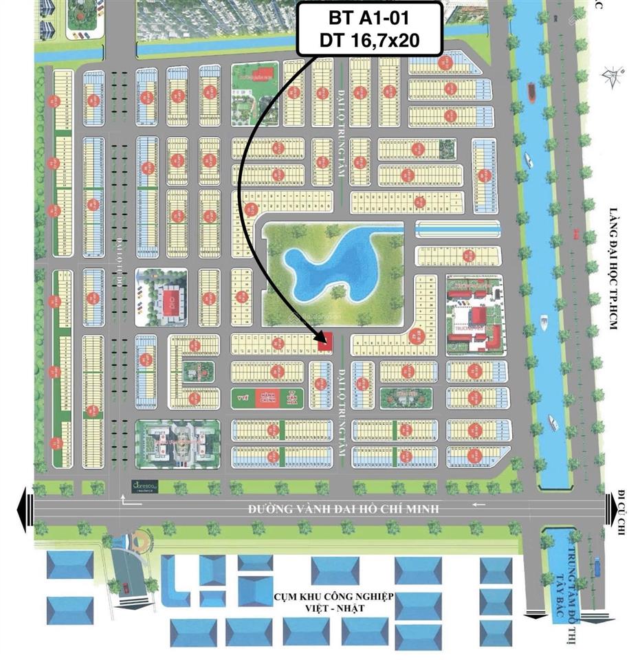Tìm chủ mới cho lô biệt thự nổi bật daresco, nền bt a1  01 thửa 1111, dt 16,7x20m