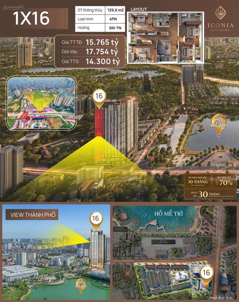 Bán căn 4 pn dự án mipec 54 tố hữu iconia lakeside